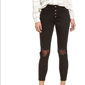 Zeza B Ripped Knee Denim Crop Leggings